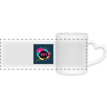 Ambiance des années 90 - Mug panoramique avec anse en forme de cœur - blanc - Devant