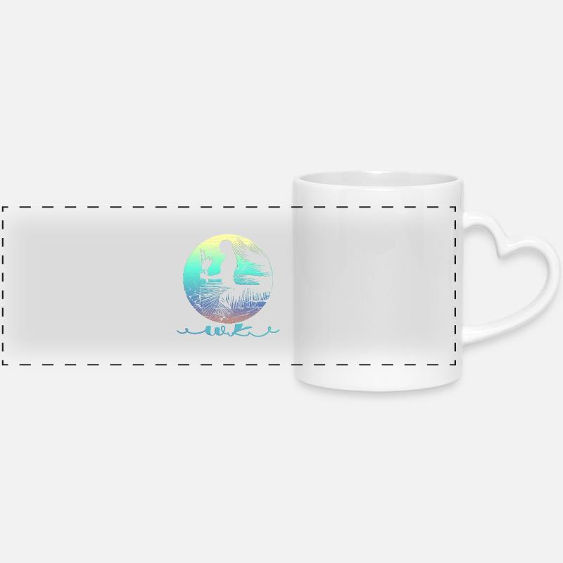 WK Surf dream woman - Panoramic mug with heart handle - white