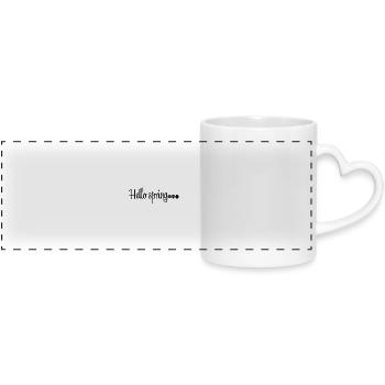 Bonjour le printemps Design Unisexe - Mug panoramique avec anse en forme de cœur - blanc - Devant