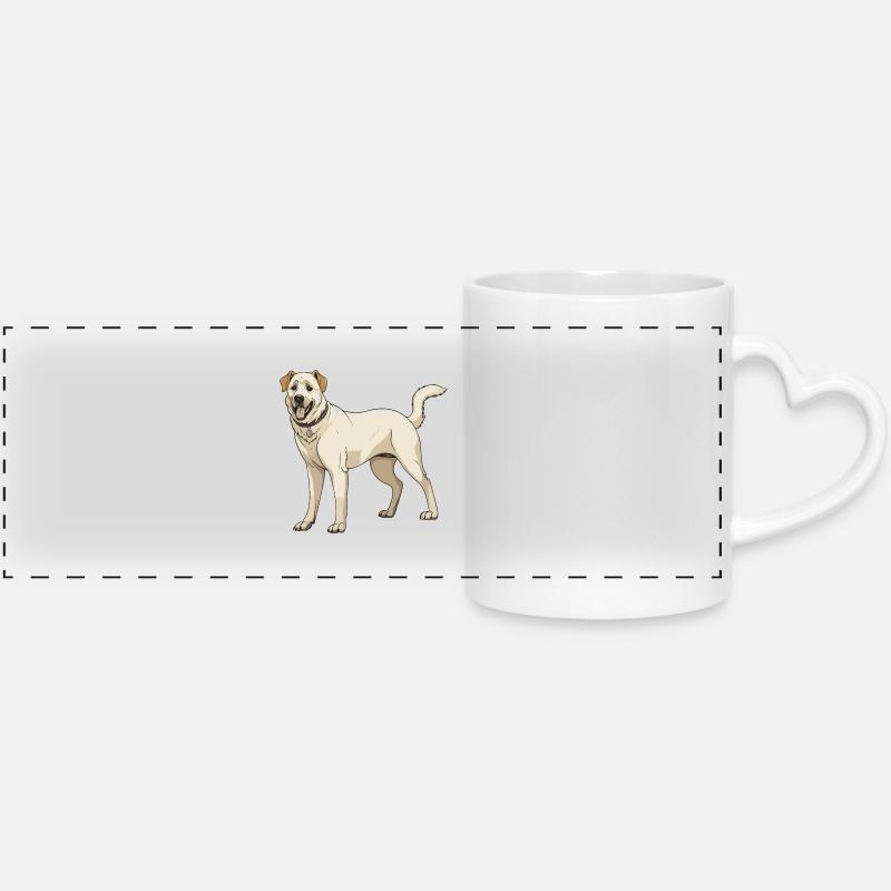 Chien Kangal - Mug panoramique avec anse en forme de cœur - blanc