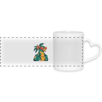 Kolibri Vogel Lustiger Sommer - Panoramatasse mit Herzhenkel - Weiß - Vorne
