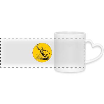 Goalkeeper (black and yellow) - Panoramic mug with heart handle - white - Front