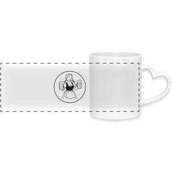 Bier mädchen - Panoramic mug with heart handle - white - Front