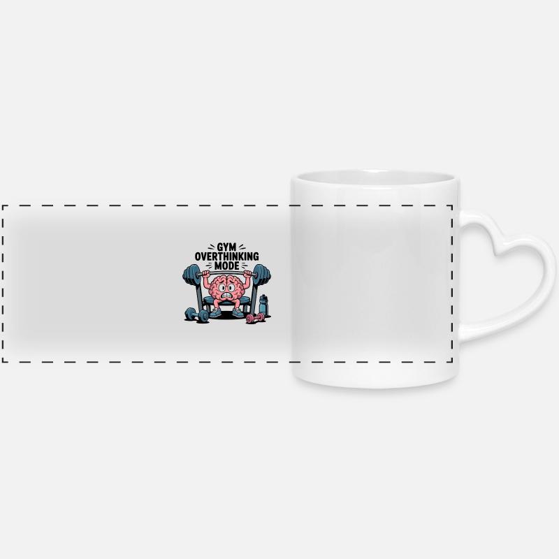 Mode de réflexion excessive de la salle de sport - Mug panoramique avec anse en forme de cœur - blanc