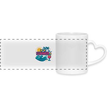 summer design, T-shirt - Panoramic mug with heart handle - white - Front