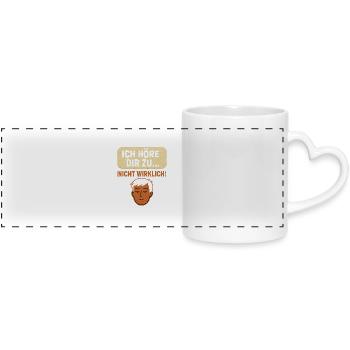 I'm listening to you... (not really) - Panoramic mug with heart handle - white - Front
