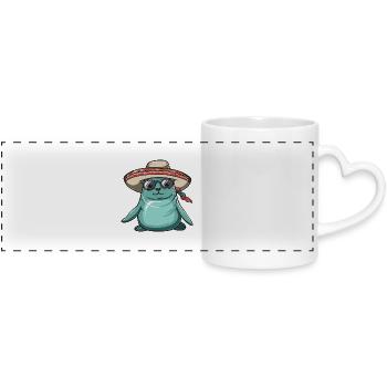 Robbe Tier Lustig Sombrero - Panoramatasse mit Herzhenkel - Weiß - Vorne