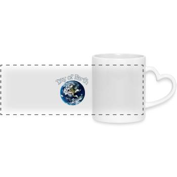 Tag der Erden Jour de la Terre - Mug panoramique avec anse en forme de cœur - blanc - Devant
