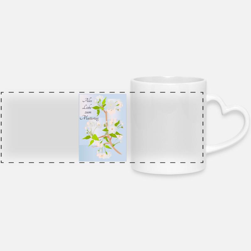 Happy Mother's Day - Panoramic mug with heart handle - white