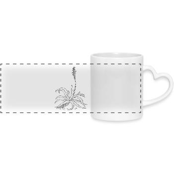 herbes thym romarin persil origan aneth - Mug panoramique avec anse en forme de cœur - blanc - Devant