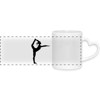 ballerina ballet dance dancer dance dancer yoga61 - Panoramic mug with heart handle - white - Front