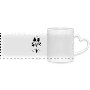 maille de saké - Mug panoramique avec anse en forme de cœur - blanc - Devant