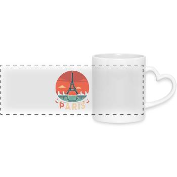 Cercle du coucher de soleil à Paris - Mug panoramique avec anse en forme de cœur - blanc - Devant