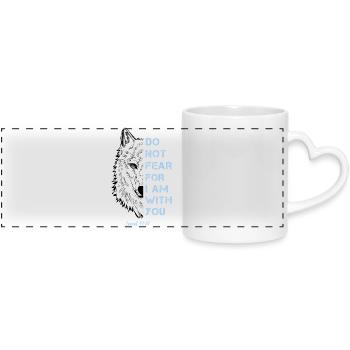 Citation religieuse - Mug panoramique avec anse en forme de cœur - blanc - Devant