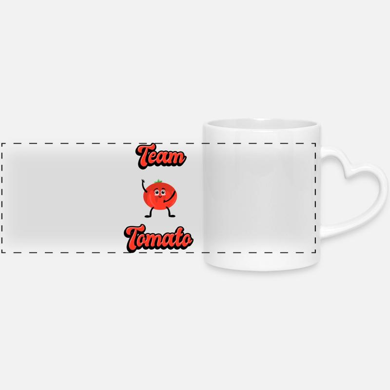 Team Tomaten - Panoramatasse mit Herzhenkel - Weiß