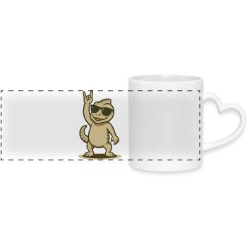 Allez-y, caméléon ! - Mug panoramique avec anse en forme de cœur - blanc - Devant