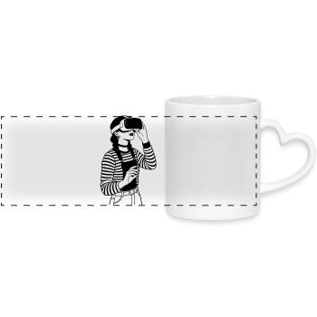 VR Gamer - Mug panoramique avec anse en forme de cœur - blanc - Devant