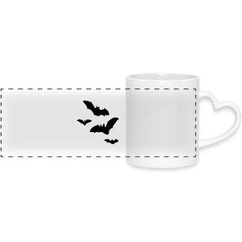 fledermaus1 - Mug panoramique avec anse en forme de cœur - blanc - Devant