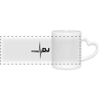 DJ Cool Club Musique Pulse Heartbeat officiel - Mug panoramique avec anse en forme de cœur - blanc - Devant