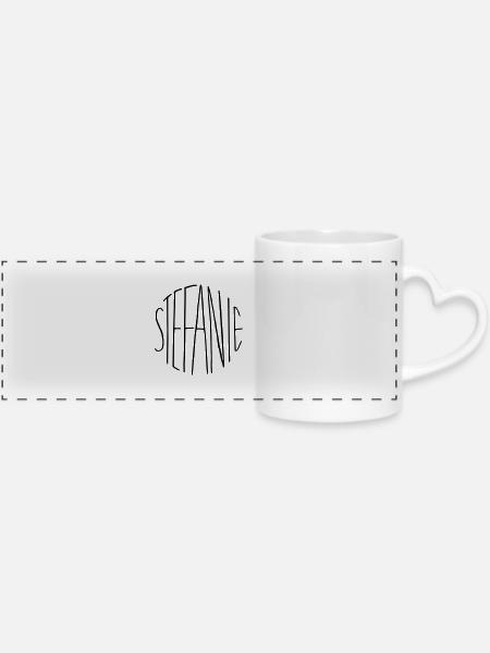 Stefanie - Panoramatasse mit Herzhenkel - Weiß
