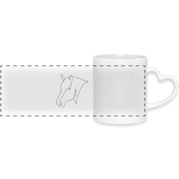 Minimal bangs black - Panoramic mug with heart handle - white - Front