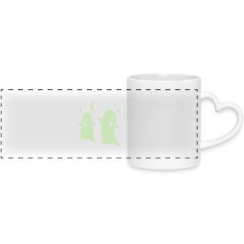 glow in the dark ghosts - Mug panoramique avec anse en forme de cœur - blanc - Devant