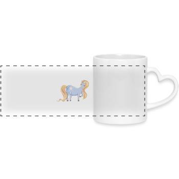 pony - Panoramic mug with heart handle - white - Front