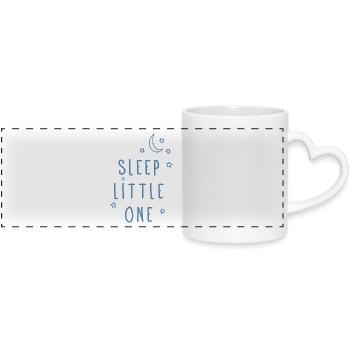 Sleep Little One - Schlaf gut Baby - Panoramatasse mit Herzhenkel - Weiß - Vorne