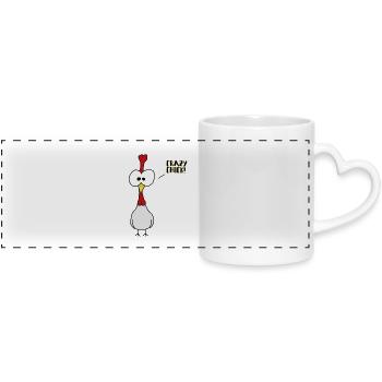 fou Chick - Mug panoramique avec anse en forme de cœur - blanc - Devant