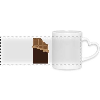 A bar of chocolate - Panoramic mug with heart handle - white - Front