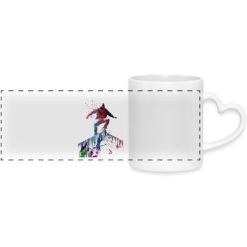 Parkour ville sport art - Mug panoramique avec anse en forme de cœur - blanc - Devant
