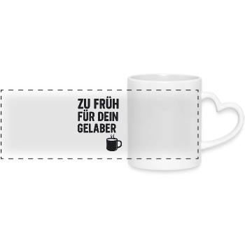 Kaffeetasse Spruch Druck - Panoramatasse mit Herzhenkel - Weiß - Vorne