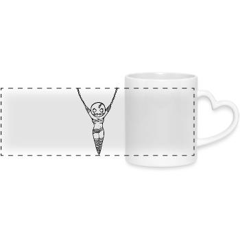 Pendant Collar Woman Connected - Panoramic mug with heart handle - white - Front