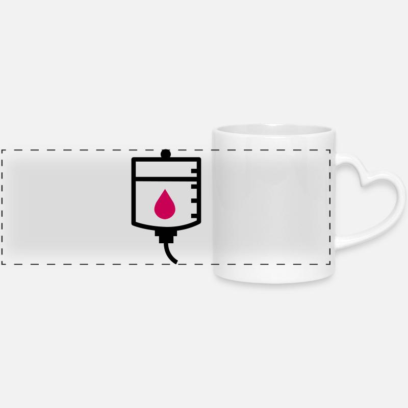 Doctor therapy treatment drip - Panoramic mug with heart handle - white