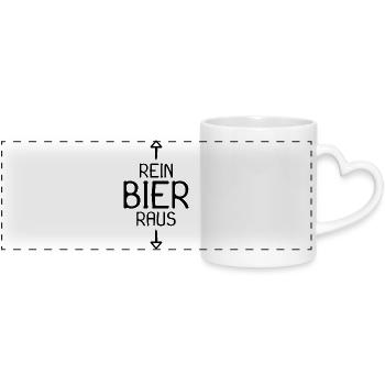 Bier Spruch Lustig Party - Panoramatasse mit Herzhenkel - Weiß - Vorne