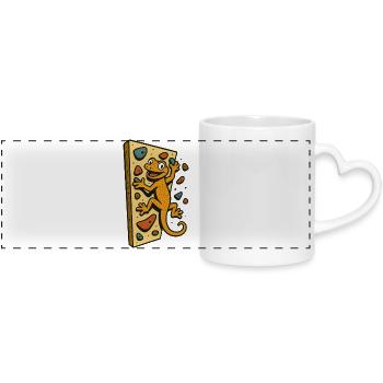 Bloc Gecko Lézard Escalade Cadeau Rétro - Mug panoramique avec anse en forme de cœur - blanc - Devant