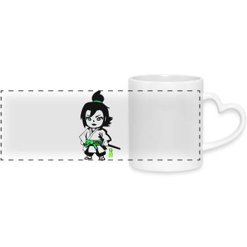 Little Samurai - Panoramic mug with heart handle - white - Front