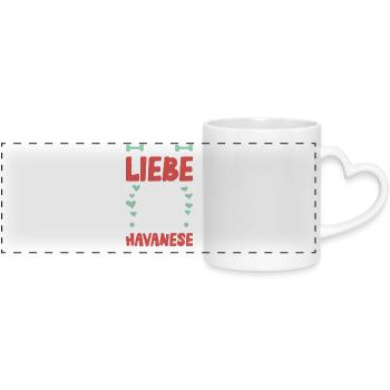 Ich liebe meinen Havanese - Panoramatasse mit Herzhenkel - Weiß - Vorne