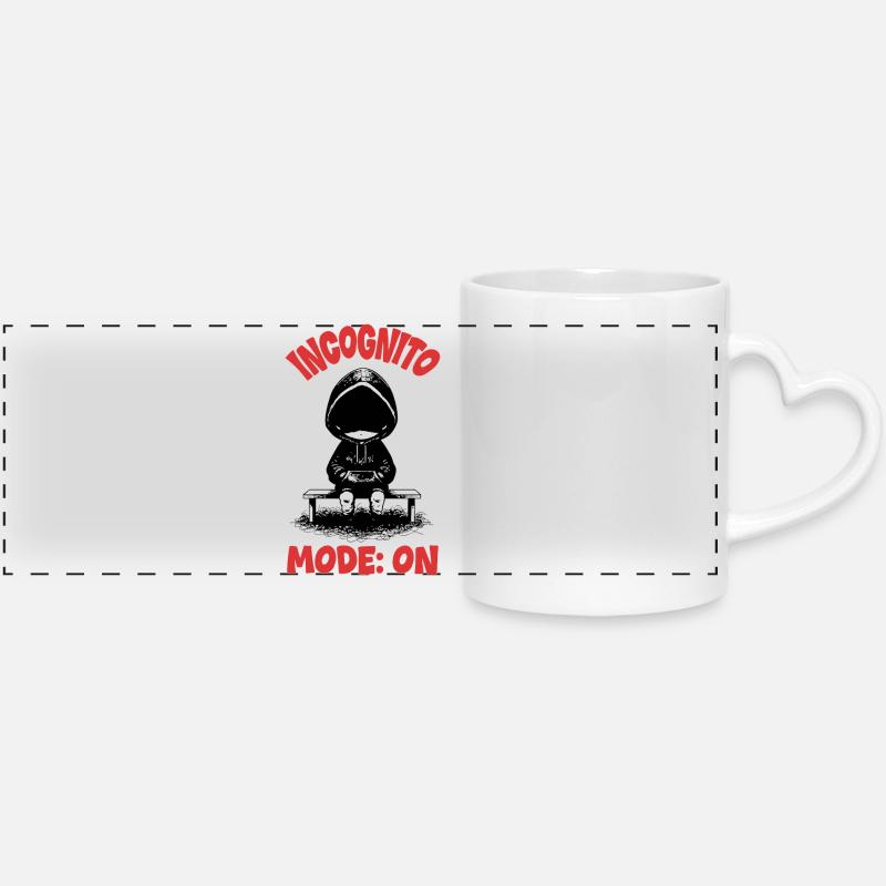 Incognito Mode On Introvert Manga - Panoramic mug with heart handle - white