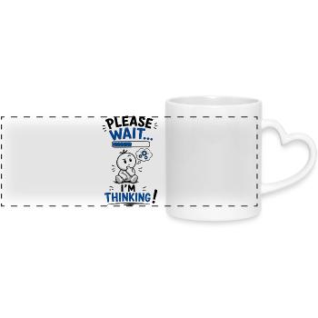 Attendez… Réflexion en chargement - Mug panoramique avec anse en forme de cœur - blanc - Devant