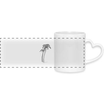 Palmiers à noix de coco - Mug panoramique avec anse en forme de cœur - blanc - Devant
