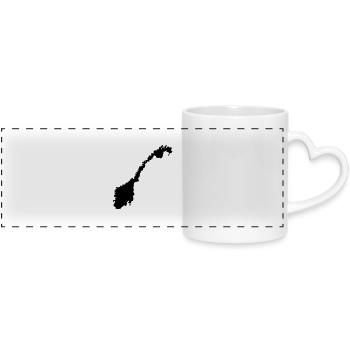 norway map - Mug panoramique avec anse en forme de cœur - blanc - Devant