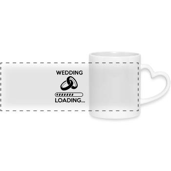 wedding loading - Stag do - hen party - Panoramic mug with heart handle - white - Front