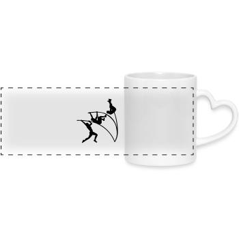 Saut à la perche - Mug panoramique avec anse en forme de cœur - blanc - Devant