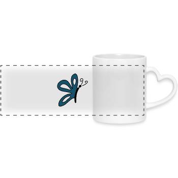 Cadeau pour la fête des mères : Idée de cadeau pour la fête des mères - Mug panoramique avec anse en forme de cœur - blanc - Devant