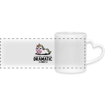 Licorne dramatique - Mug panoramique avec anse en forme de cœur - blanc - Devant
