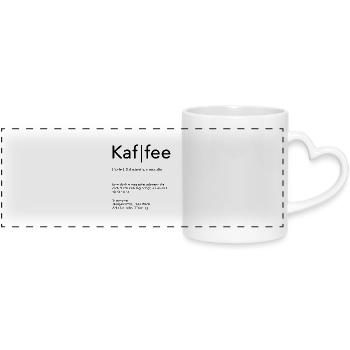 Kaffee - Panoramatasse mit Herzhenkel - Weiß - Vorne
