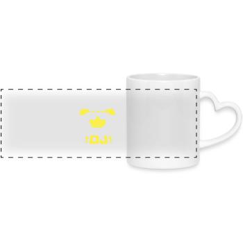 Mouton Officiel DJ Lunettes de soleil Fête Agneau Sweet Cool - Mug panoramique avec anse en forme de cœur - blanc - Devant