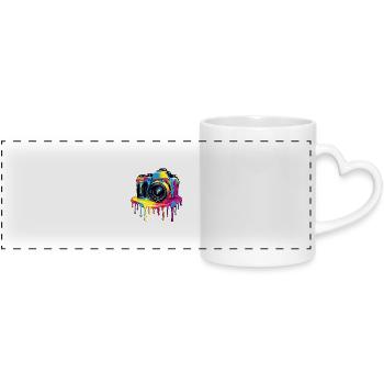 Photographer - Panoramic mug with heart handle - white - Front
