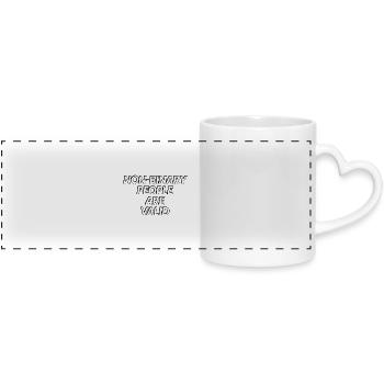 Non Binary People Are Valid - Panoramic mug with heart handle - white - Front